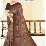 Weightless Fancy Print Loose Saree with Blouse for Premium Ethnic and Traditional Wear | ARK-MAUSAM