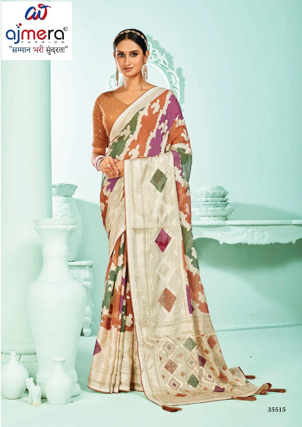 Stylish Printed Saree with Blouse Piece for Traditional Celebrations  | RDD-NIDHIVAN