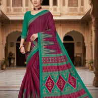 Premium Cotton Saree with Blouse Piece for Premium Ethnic and Traditional Wear | TLS-CHITRALEKHA WITH BP