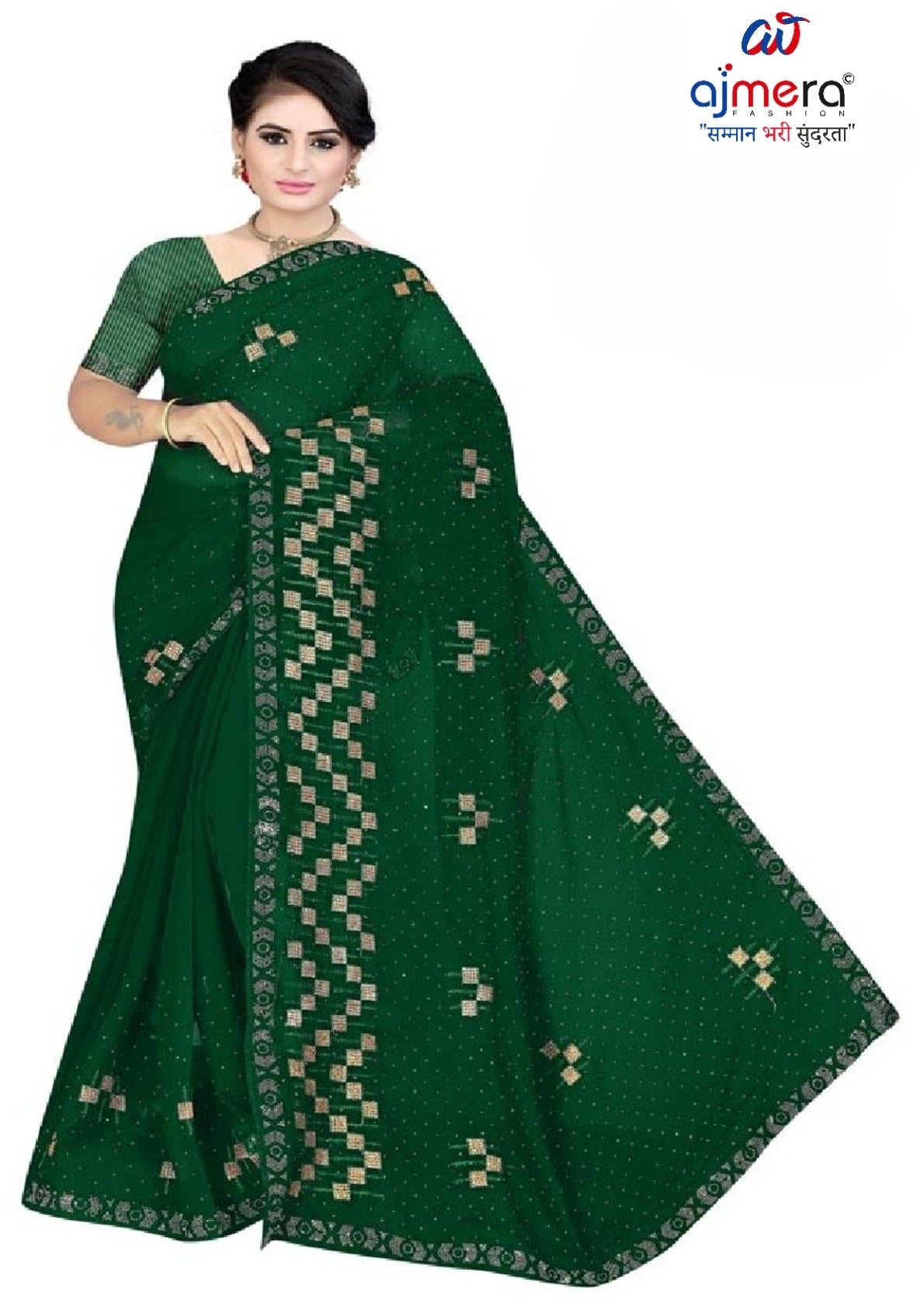 Dyed Matching Saree Supplier with Blouse Piece for Premium Ethnic and Traditional Wear | VKM-COMPANY