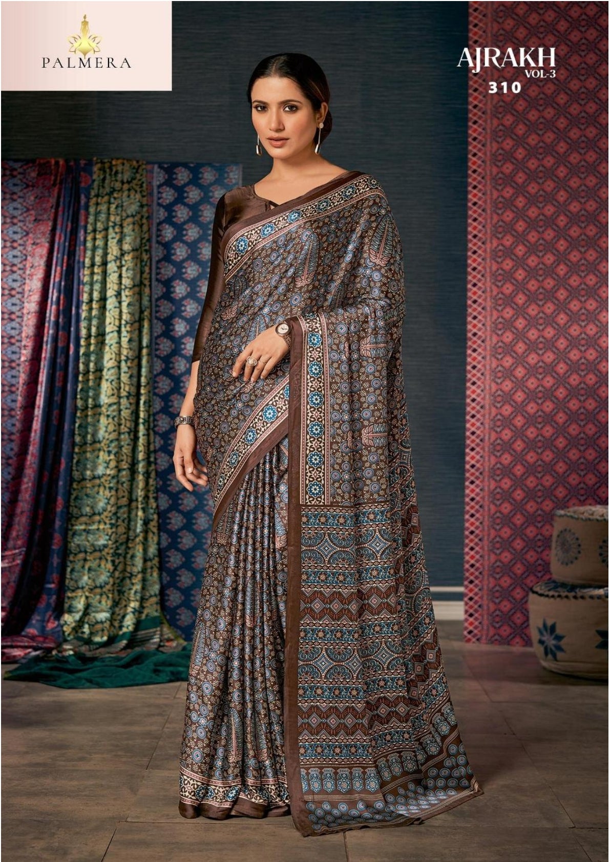 Ajrakh Japan Satin Saree with Blouse for Premium Ethnic Wear | ALL-AJRAKH VOL-3