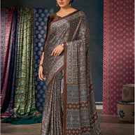 Ajrakh Japan Satin Saree with Blouse for Premium Ethnic Wear | ALL-AJRAKH VOL-3