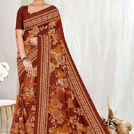 Elegant Printed Saree with Designer Blouse Piece for Festive Wear  | GPT-DHAMAKEDAR-5