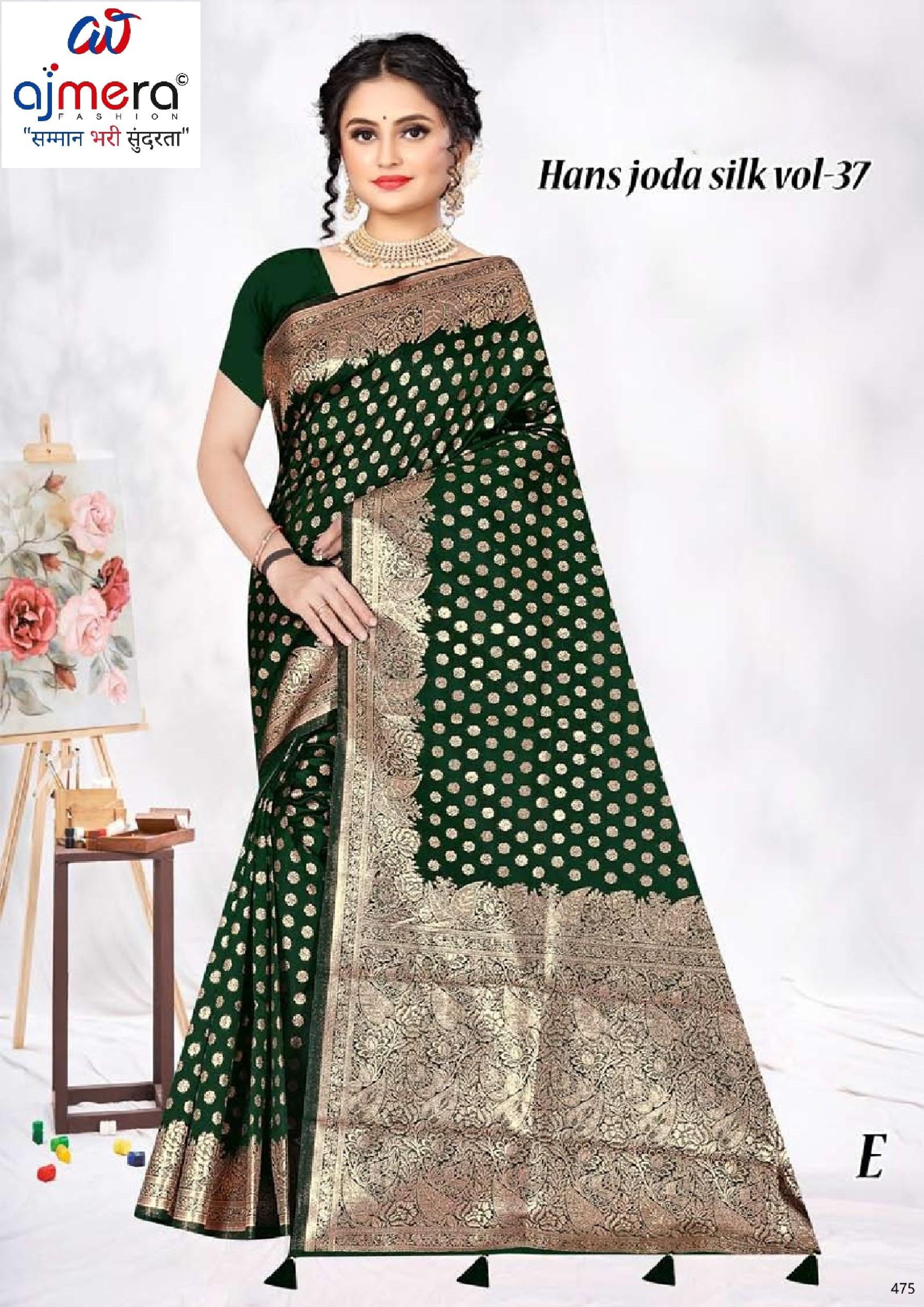 Luxury Jacquard Silk Saree with Blouse Piece for Wedding & Party Wear | TUL-HANSJODA SILK VOL-37
