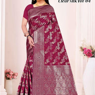 Rich Jacquard Silk Saree with Blouse Piece for Sophisticated Ethnic Style | TUL-CLEAR SILK VOL-04
