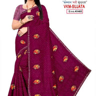 Dyed Matching Saree Wholesaler with Blouse Piece for Premium Ethnic and Traditional Wear | VKM-SUJATA