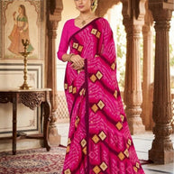 Printed Print Loose Saree with Blouse for Premium Ethnic and Traditional Wear | SGR-RENIYAL CRAPE