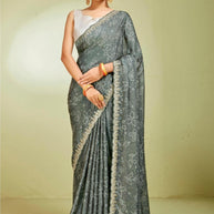 Elegant Printed Saree with Designer Blouse Piece for Festive Wear | RDD-SIGNATURE