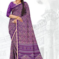 Elegant Printed Saree with Designer Blouse Piece for Festive Wear  | GLC-SILVER GOLD