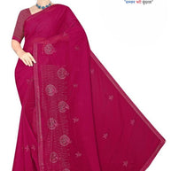 Fancy Lycra Matching Saree with Blouse Piece for Premium Ethnic and Traditional Wear | VKM-HOLIKA