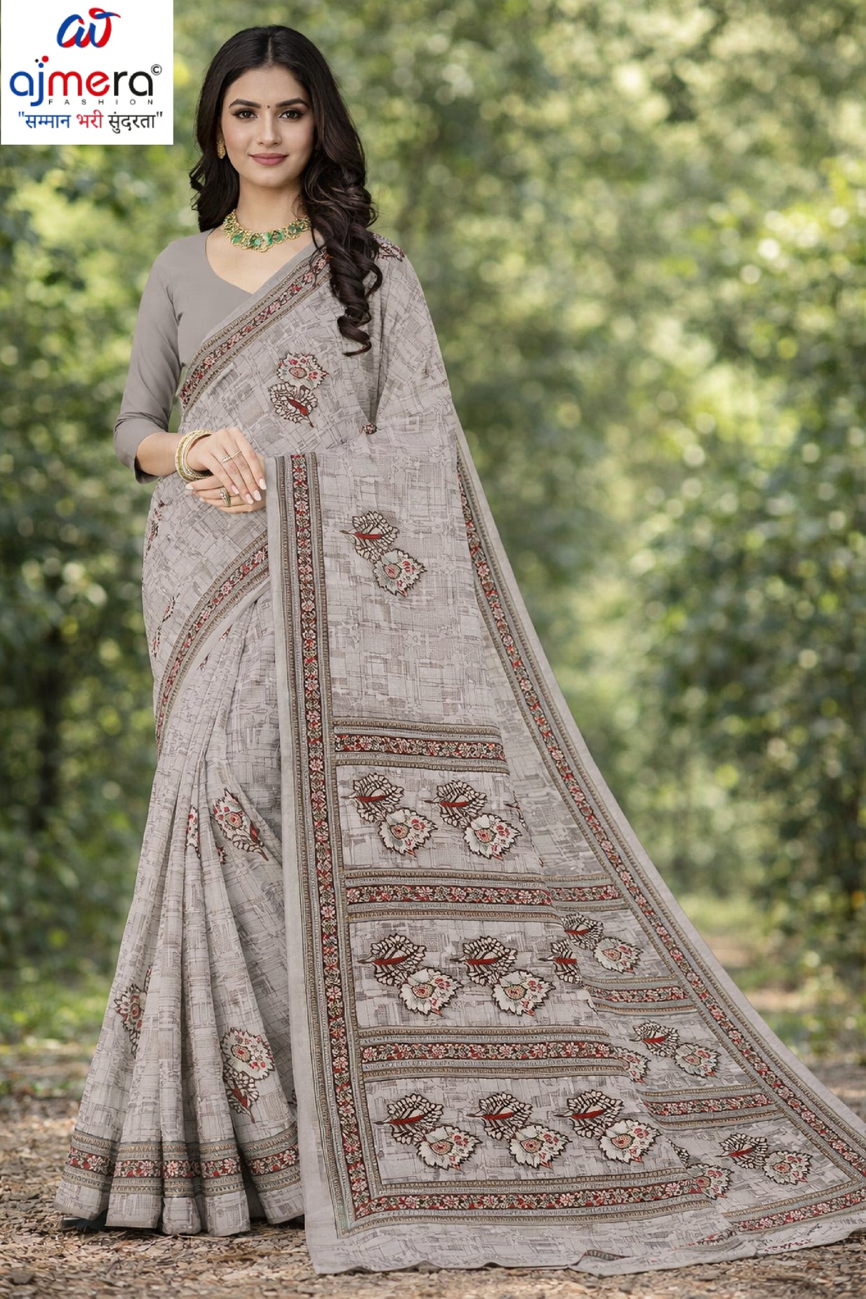 Reniyal Print Loose Saree with Blouse for Premium Ethnic and Traditional Wear | SGR-PADMA