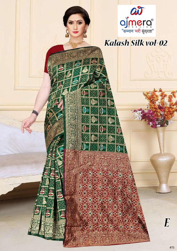 Exquisite Rapier Silk Matching Saree With Blouse Piece | TUL-KALASH SILK VOL-02