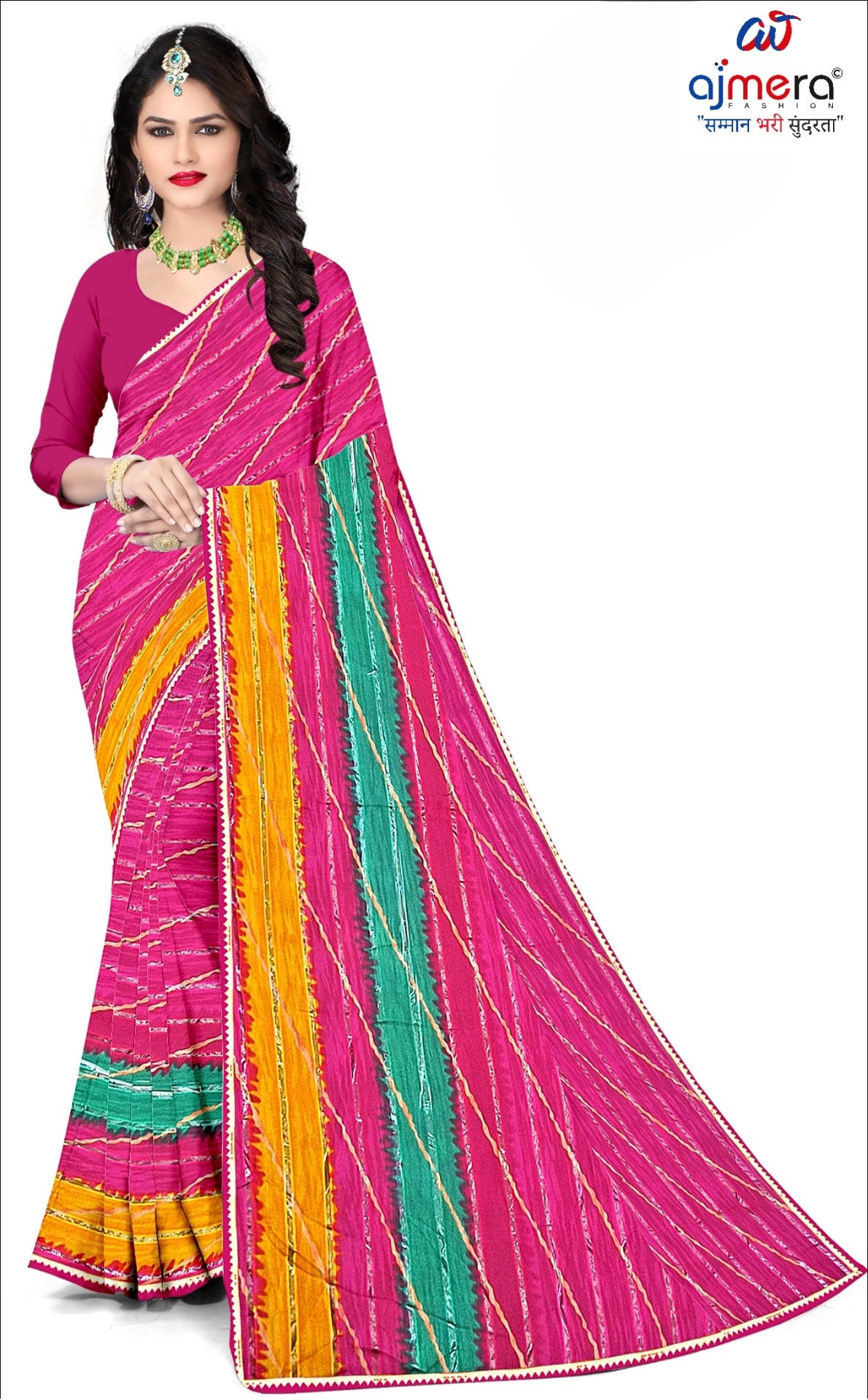 Premium Printed Saree with Matching Blouse Piece for Ethnic Elegance  | CAS-ANOKHEE
