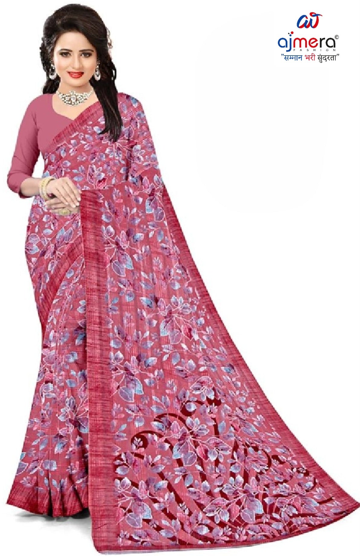 Classic Printed Saree without Blouse for Timeless Traditional Style | CAS-SMART SILK