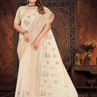Premium Cotton Saree with Blouse Piece for Premium Ethnic and Traditional Wear | PUT-OPPO