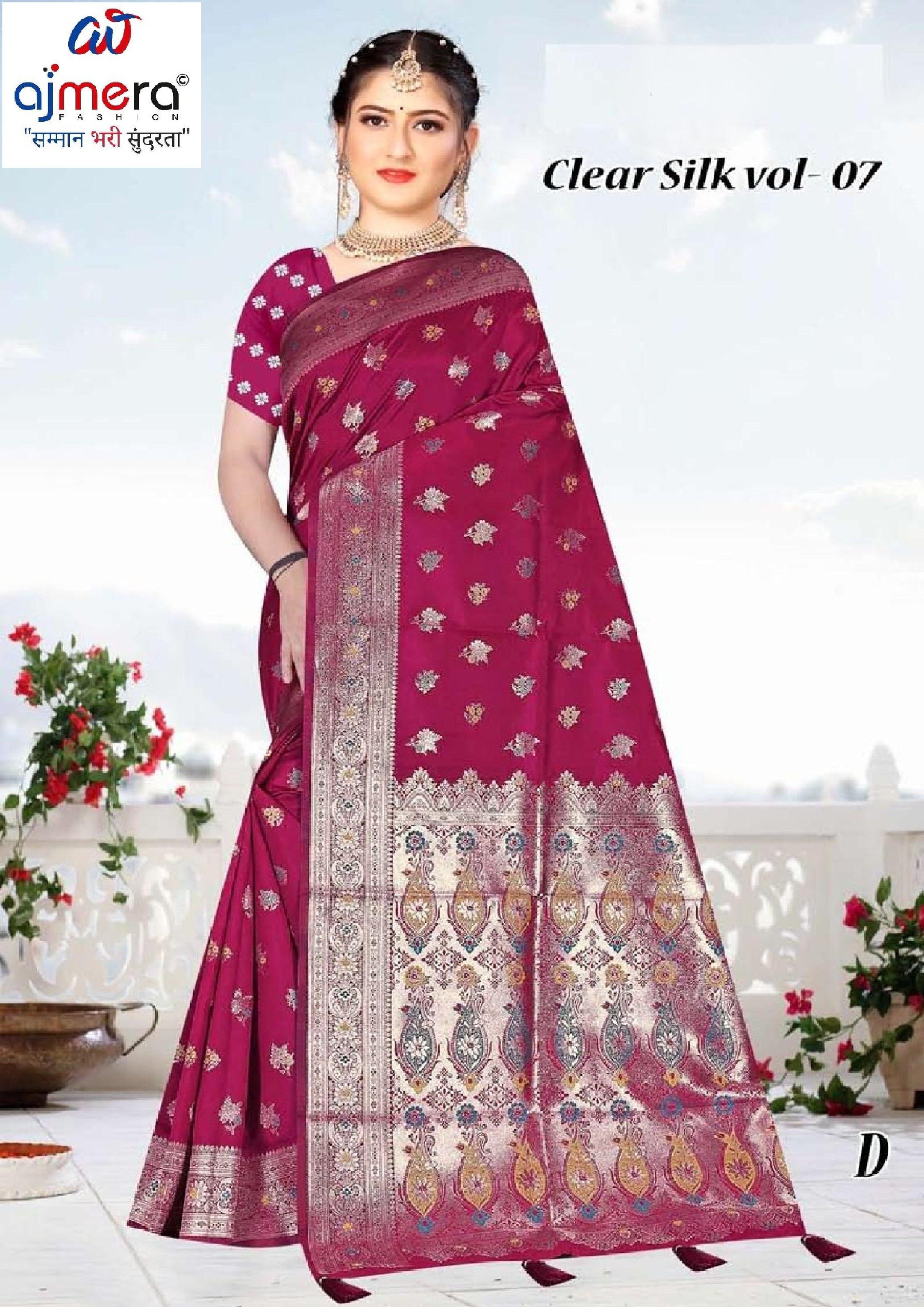 Premium Jacquard Silk Saree with Matching Blouse Piece for Ethnic Celebrations | TUL-CLEAR SILK VOL-07