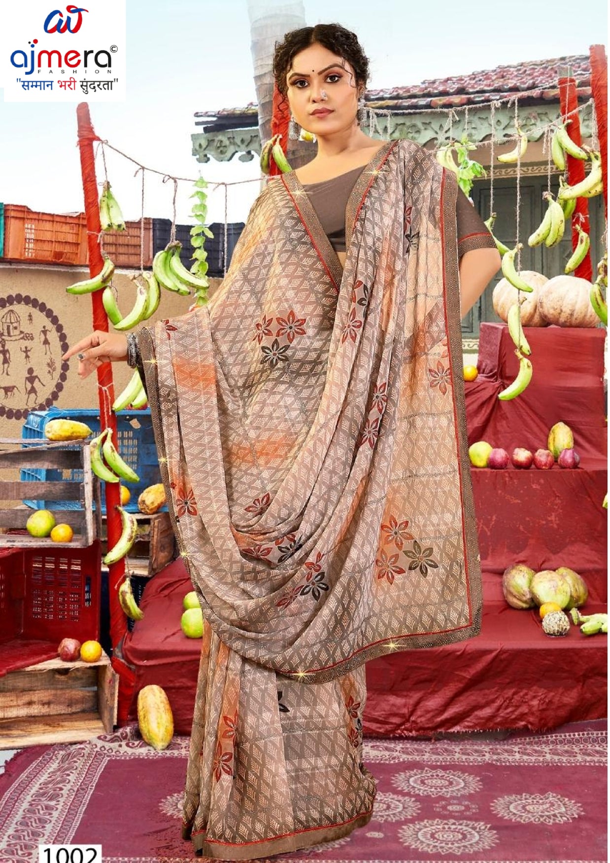 Designer Printed Saree with Blouse Piece for Special Occasions | PRM-PARI