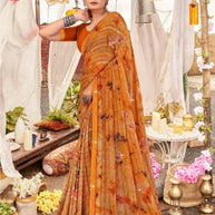 Designer Printed Saree with Blouse Piece for Special Occasions | PRM-ROSE QUEEN
