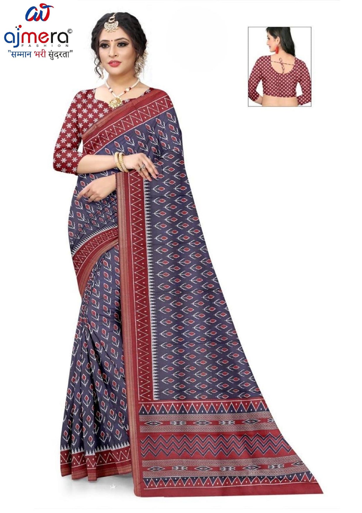 Daily Wear Cotton Saree with Blouse Piece for Premium Ethnic and Traditional Wear | ANT-MUSKAN PURE SILK