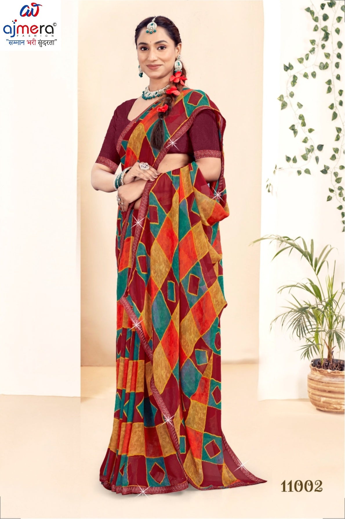 Stylish Printed Saree without Blouse for Traditional Celebrations  | CAS-KRANTI
