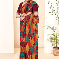 Stylish Printed Saree without Blouse for Traditional Celebrations  | CAS-KRANTI