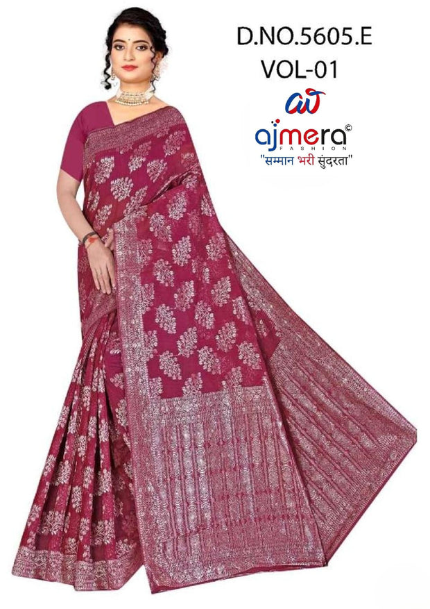 Sophisticated Rapier Silk Matching Saree With Blouse Piece | DBU-SHILPA QUEEN