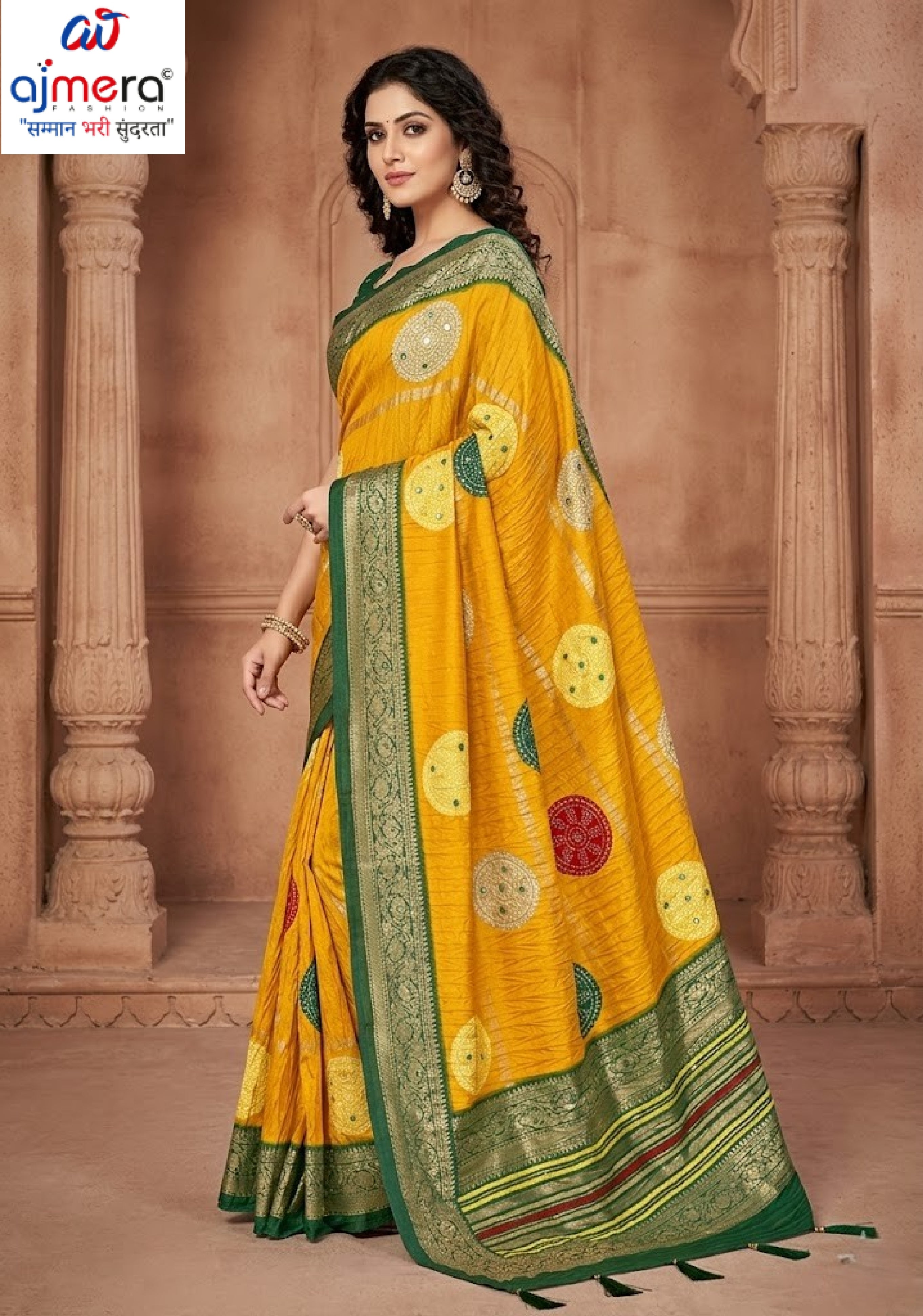 Premium Printed Saree with Matching Blouse Piece for Ethnic Elegance  | VER-BANJARAN-43342