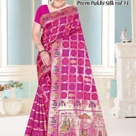Luxury Jacquard Silk Saree with Blouse Piece for Wedding & Party Wear | TUL-PREM PAKHI SILK VOL-13