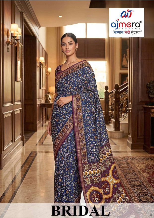 Trendy Printed Saree with Blouse Piece for Women’s Ethnic Wardrobe  | RMF-BRIDAL VOL-7