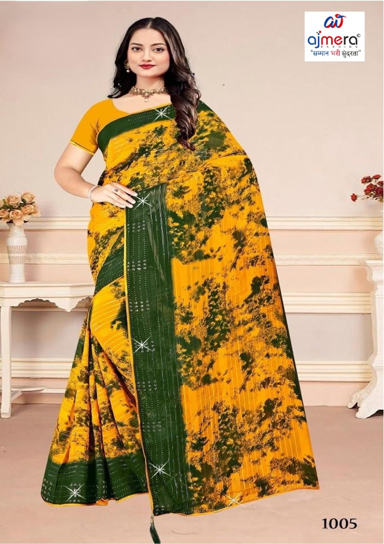 Graceful Printed Saree with Blouse Piece for Modern Ethnic Fashion  | CAS-BHAGYA SHREE