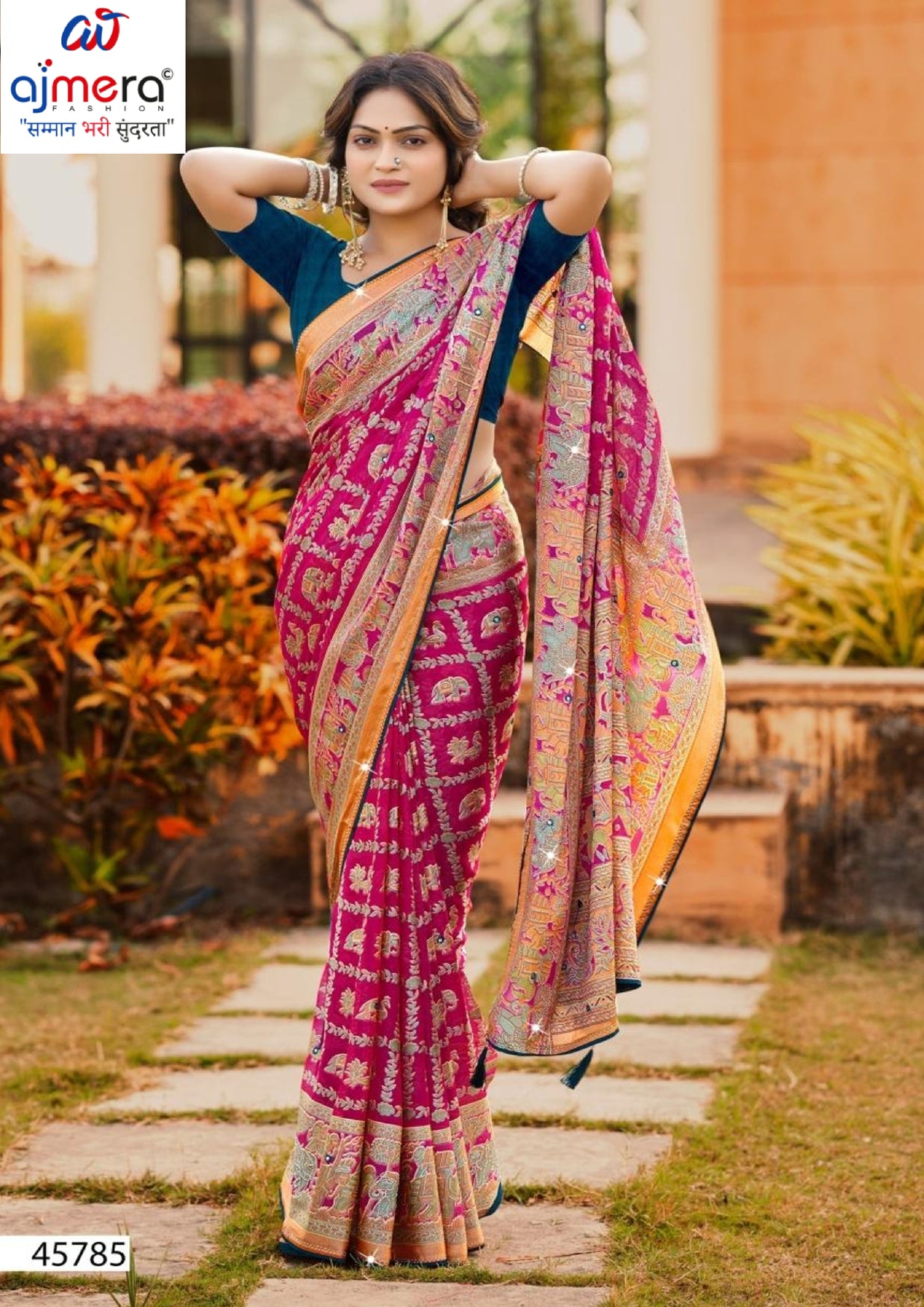 Trendy Printed Saree with Blouse Piece for Women’s Ethnic Wardrobe | VDT-TESLA BRASSO-02