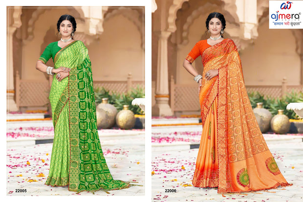 Classic Printed Saree with Blouse Piece for Timeless Traditional Style  | JS-MITWA