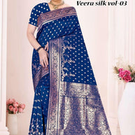 Elegant Jacquard Silk Saree with Designer Blouse Piece for Festive Elegance | TUL-VEERA SILK VOL-03