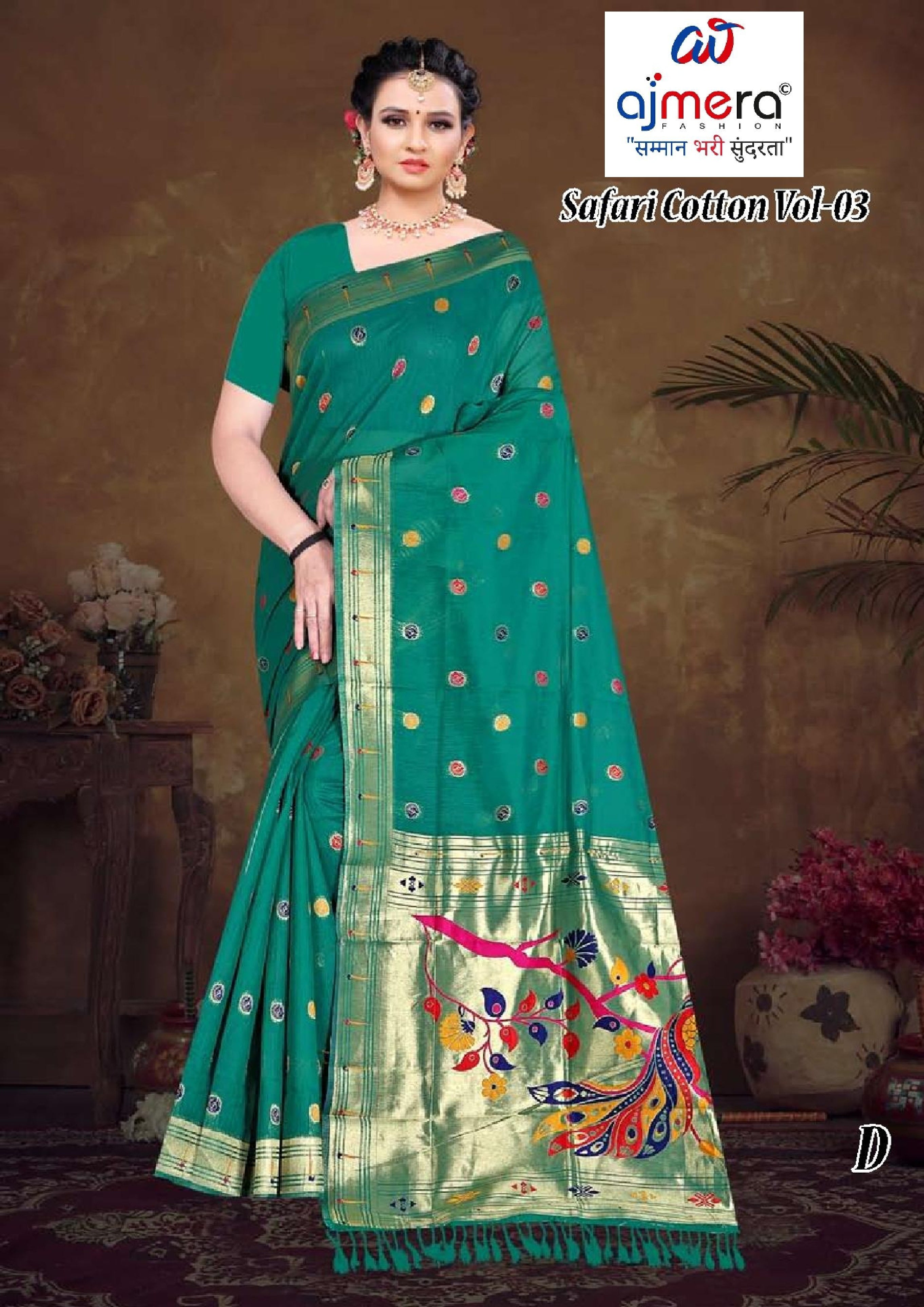 Stylish Jacquard Silk Saree with Blouse Piece for Festive Collection | TUL-SAFARI COTTON VOL-03