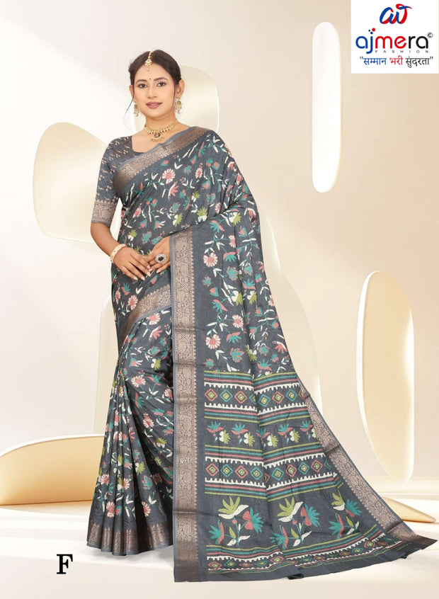 Trendy Printed Saree with Blouse Piece for Women’s Ethnic Wardrobe | RDD-VARSHINI VOL-09