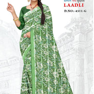 Elegant Printed Saree with Designer Blouse Piece for Festive Wear  | GLC-LAADLI