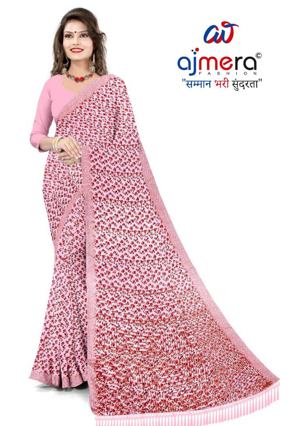 Vichitra Print Loose Saree without Blouse for Premium Ethnic and Traditional Wear | CAS-TATA SKY