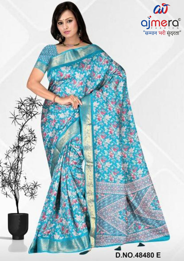 Exclusive Printed Saree with Blouse Piece for Elegant Ethnic Look | VER-NEELAM-48480