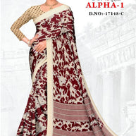 Elegant Printed Saree with Designer Blouse Piece for Festive Wear | GLC-ALPHA-1