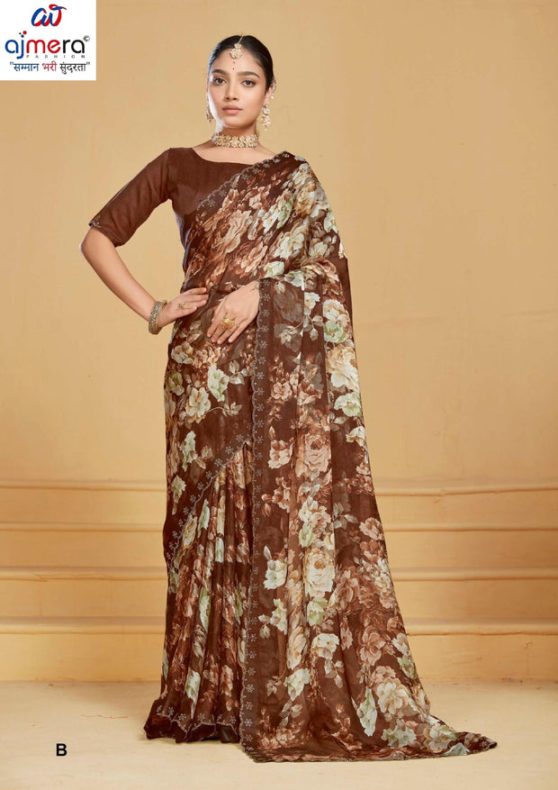 Premium Printed Saree with Matching Blouse Piece for Ethnic Elegance  | RDD-TANUJA