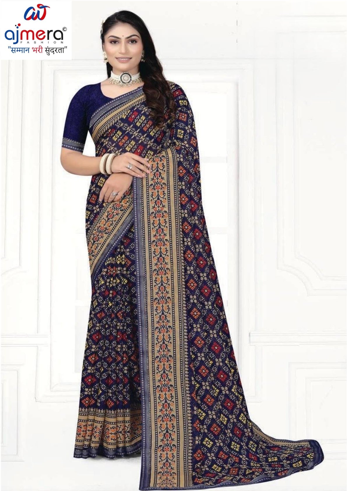 Sharmili Print Loose Saree with Blouse for Premium Ethnic and Traditional Wear | TTS-SAHELI