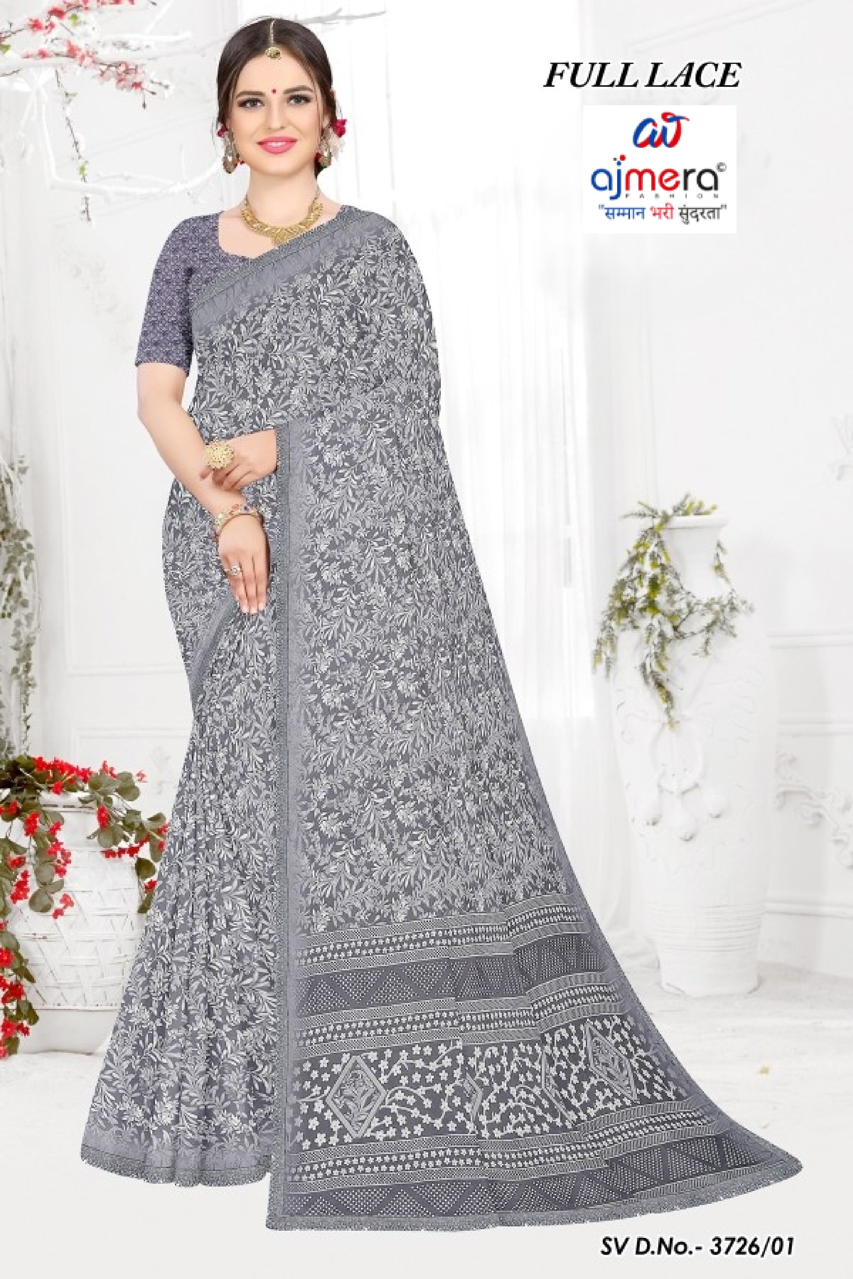 Designer Printed Saree with Blouse Piece for Special Occasions  | SSR-MUNNI