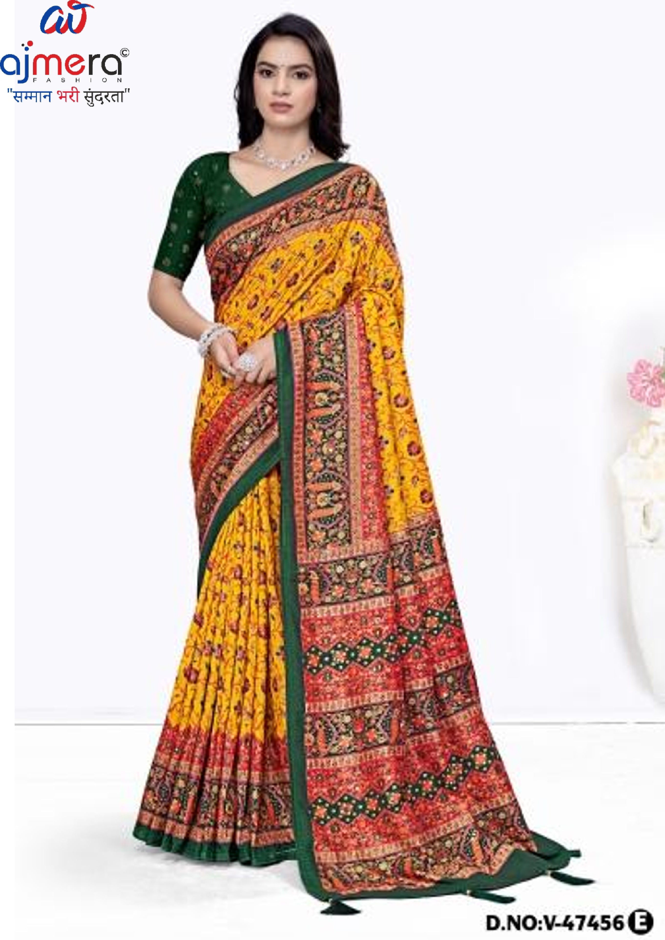 Designer Printed Saree with Blouse Piece for Special Occasions  | VER-BANJARAN-47456