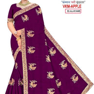 Satin Dyed Matching Saree with Blouse Piece for Premium Ethnic and Traditional Wear | VKM-APPLE