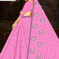Printed Cotton Saree with Without Blouse for Premium Ethnic and Traditional Wear | PJA-BINDAAS