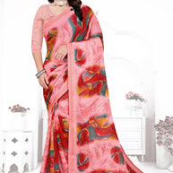 Chiffon Print Loose Saree with Blouse for Premium Ethnic and Traditional Wear | TTS-VISHWA