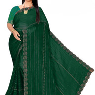 Crepe Dyed Matching Saree with Blouse Piece for Premium Ethnic and Traditional Wear | RAL-SHEHANSHA