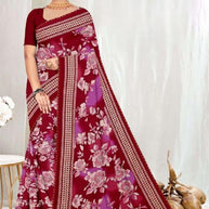 Elegant Printed Saree with Designer Blouse Piece for Festive Wear  | GPT-DHAMAKEDAR-5