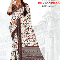 Premium Printed Saree with Matching Blouse Piece for Ethnic Elegance  | GLC-DHURANDHAR