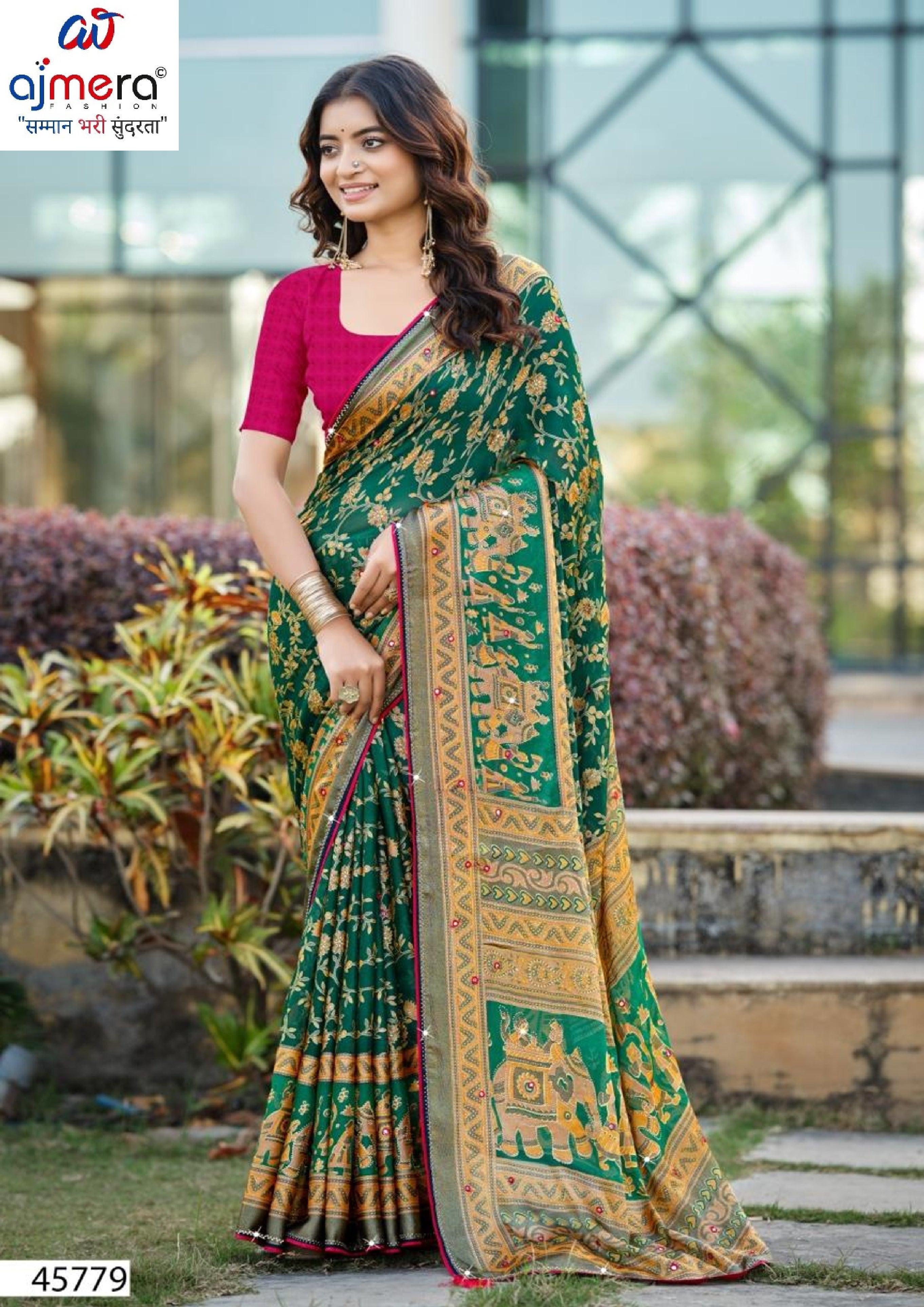 Designer Printed Saree with Blouse Piece for Special Occasions | VDT-TESLA BRASSO-01